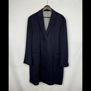 Saks Fifth Avenue Loro Piana Wool Cashmere Overcoat Navy Size 46 L US
